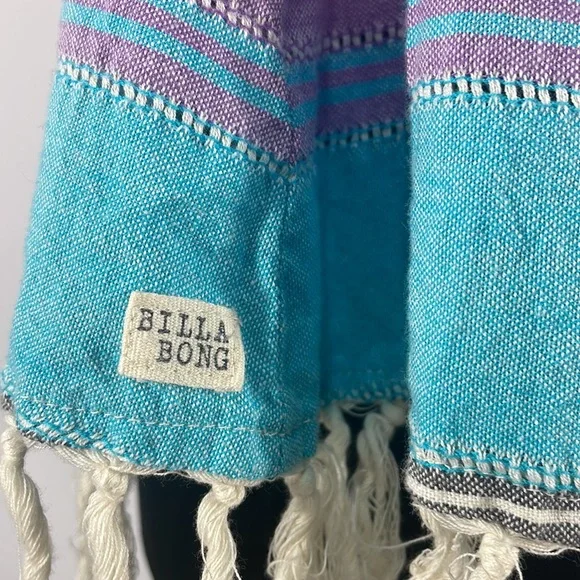 Billabong Multi colored stripped cotton fringe tank top,XS - Picture 3 of 9